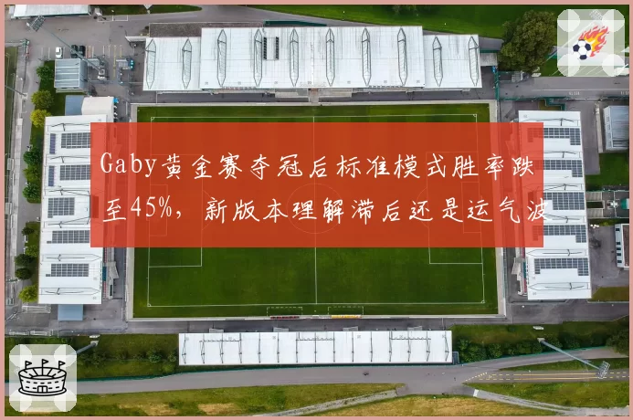 Gaby黄金赛夺冠后标准模式胜率跌至45%，新版本理解滞后还是运气波动？